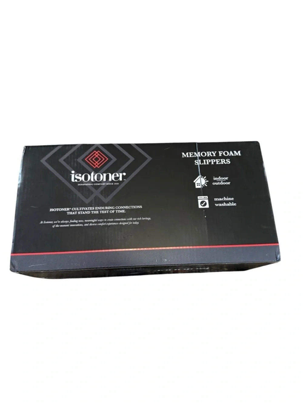 isotoner Men's Brown Plaid Slip-On Memory Foam Slippers